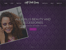 Tablet Screenshot of allfrillsbeauty.com